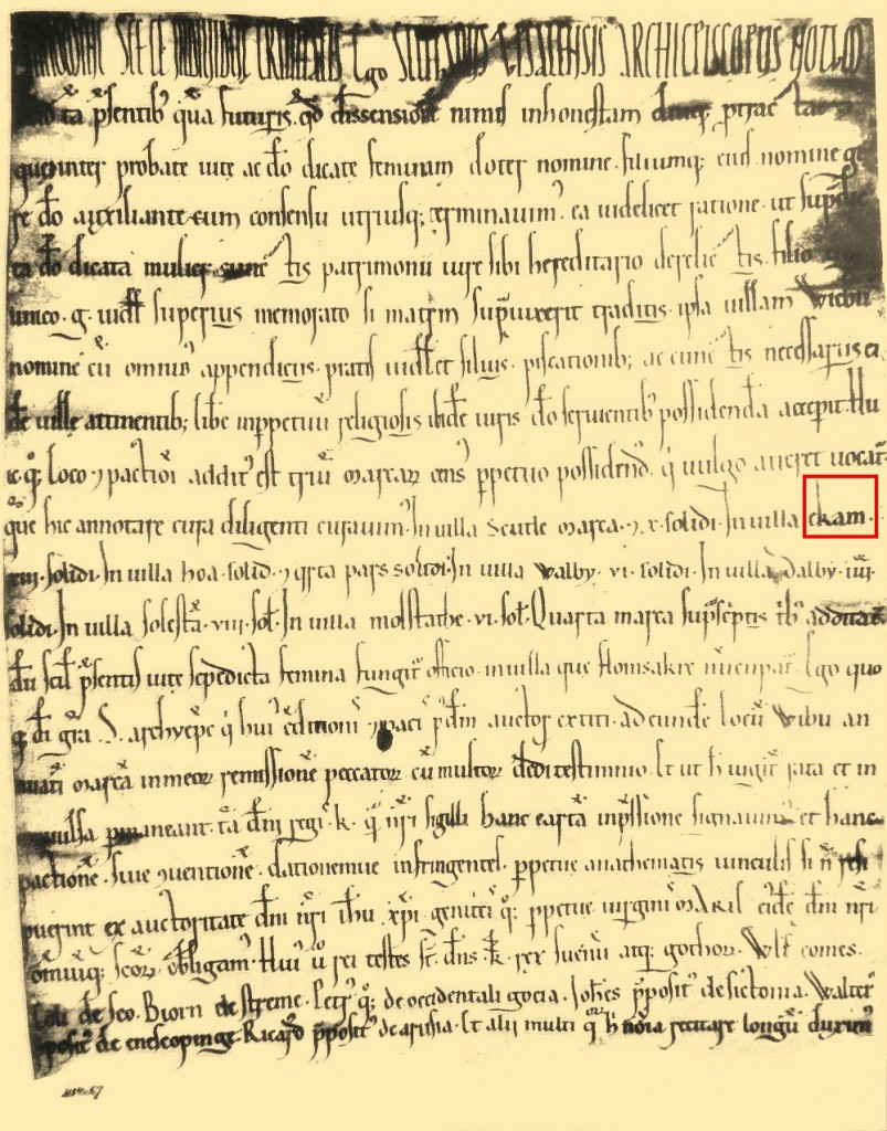 Förlikningsbrev från 1164